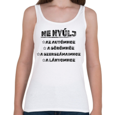 PRINTFASHION Ne nyúlj - Női atléta - Fehér női trikó