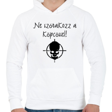 PRINTFASHION ne szórakozz a köpcössel - Férfi kapucnis pulóver - Fehér