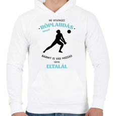 PRINTFASHION Ne vitatkozz röplabdás lánnyal - Férfi kapucnis pulóver - Fehér