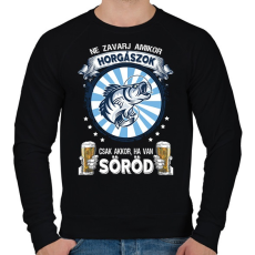 PRINTFASHION Ne zavarj horgászat közben, csak ha van söröd - Férfi pulóver - Fekete