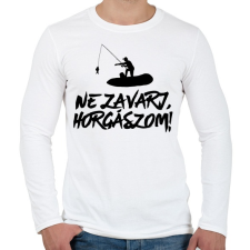 PRINTFASHION Ne zavarj horgászom  - Férfi hosszú ujjú póló - Fehér férfi póló