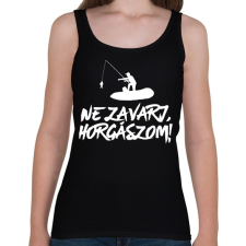PRINTFASHION Ne zavarj horgászom - Női atléta - Fekete női trikó