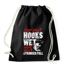 PRINTFASHION Nedves horog  - Sportzsák, Tornazsák - Fekete tornazsák