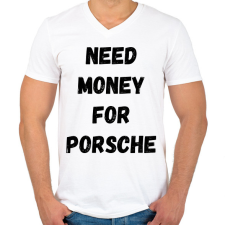 PRINTFASHION NEED5 - Férfi V-nyakú póló - Fehér férfi póló