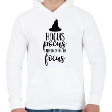 PRINTFASHION Need coffee - Férfi kapucnis pulóver - Fehér férfi pulóver, kardigán