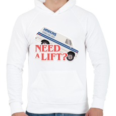 PRINTFASHION Need lift? - Férfi kapucnis pulóver - Fehér