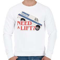 PRINTFASHION Need lift? - Férfi pulóver - Fehér