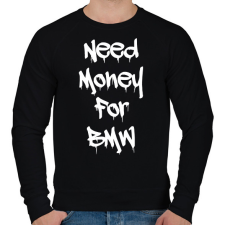 PRINTFASHION Need money for BMW fehér - Férfi pulóver - Fekete férfi pulóver, kardigán