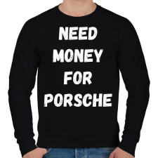 PRINTFASHION NEED MONEY FOR PORSCHE - Férfi pulóver - Fekete férfi pulóver, kardigán