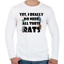 PRINTFASHION Need rats - Férfi hosszú ujjú póló - Fehér férfi póló