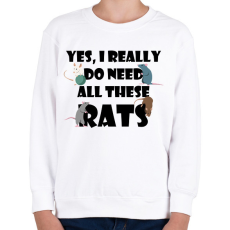 PRINTFASHION Need rats - Gyerek pulóver - Fehér