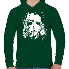 PRINTFASHION Négyes - Férfi kapucnis pulóver - Sötétzöld
