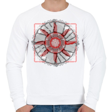 PRINTFASHION négyzetek - Férfi pulóver - Fehér férfi pulóver, kardigán