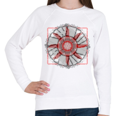 PRINTFASHION négyzetek - Női pulóver - Fehér