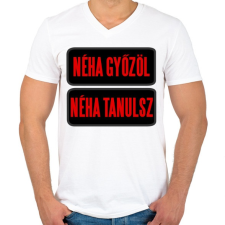 PRINTFASHION néha... - Férfi V-nyakú póló - Fehér férfi póló