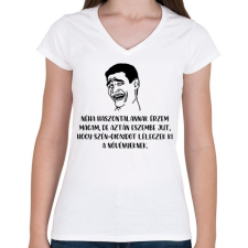 PRINTFASHION Néha haszontalannak érzem magam - Női V-nyakú póló - Fehér női póló