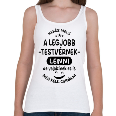 PRINTFASHION Nehéz meló a legjobb testvérnek lenni fekete - Női atléta - Fehér