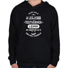 PRINTFASHION Nehéz meló a legjobb testvérnek lenni - Gyerek kapucnis pulóver - Fekete