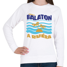PRINTFASHION Nekem a Balaton a Riviéra - Női pulóver - Fehér