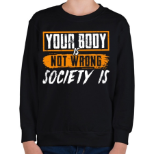 PRINTFASHION Nem a tested rossz, hanem a közösségi média - Gyerek pulóver - Fekete gyerek pulóver, kardigán