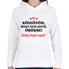 PRINTFASHION Nem adtál örökbe - Női kapucnis pulóver - Fehér női pulóver, kardigán