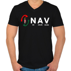 PRINTFASHION Nem agyalunk vedelünk - Férfi V-nyakú póló - Fekete