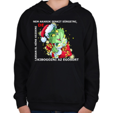 PRINTFASHION Nem akarok senkit sürgetni, de - Gyerek kapucnis pulóver - Fekete