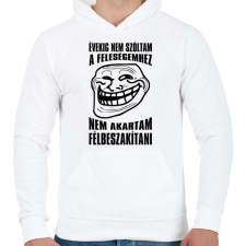 PRINTFASHION Nem akartam félbeszakítani... - Férfi kapucnis pulóver - Fehér férfi pulóver, kardigán