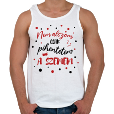 PRINTFASHION Nem alszom - Férfi atléta - Fehér