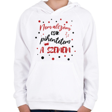 PRINTFASHION Nem alszom - Gyerek kapucnis pulóver - Fehér gyerek pulóver, kardigán