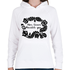 PRINTFASHION Nem bírom tovább geci - Női kapucnis pulóver - Fehér női pulóver, kardigán