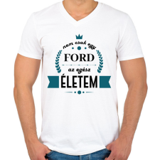 PRINTFASHION Nem csak egy Ford - Férfi V-nyakú póló - Fehér férfi póló