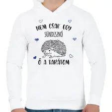 PRINTFASHION Nem csak egy sündisznó - Férfi kapucnis pulóver - Fehér férfi pulóver, kardigán