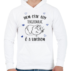 PRINTFASHION Nem csak  egy tengerimalac - Férfi kapucnis pulóver - Fehér