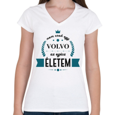 PRINTFASHION Nem csak egy Volvo - Női V-nyakú póló - Fehér női póló
