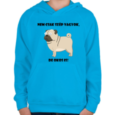 PRINTFASHION Nem csak szép vagyok - Gyerek kapucnis pulóver - Azúrkék