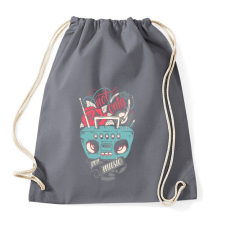 PRINTFASHION Nem csak zene - Sportzsák, Tornazsák - Grafitszürke tornazsák