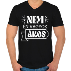 PRINTFASHION Nem én vagyok - Névvel (fehér) - Férfi V-nyakú póló - Fekete