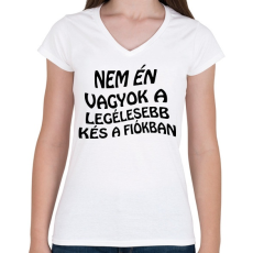 PRINTFASHION Nem én vagyok  - Női V-nyakú póló - Fehér