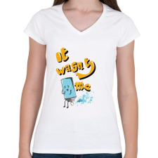 PRINTFASHION Nem én voltam - Női V-nyakú póló - Fehér női póló