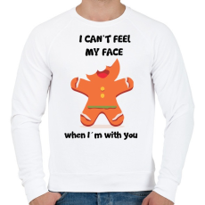 PRINTFASHION Nem érzem az arcom.. - Férfi pulóver - Fehér