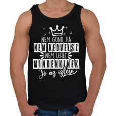 PRINTFASHION Nem gond ha nem kedvelsz - Férfi atléta - Fekete