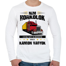 PRINTFASHION Nem horkolok - Kamion - Férfi hosszú ujjú póló - Fehér