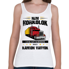 PRINTFASHION Nem horkolok - Kamion - Női atléta - Fehér női trikó