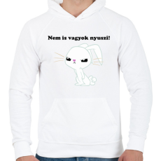 PRINTFASHION Nem is vagyok nyuszi - Férfi kapucnis pulóver - Fehér