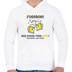PRINTFASHION Nem iszom több sört, csak annyit, mint eddig - Férfi kapucnis pulóver - Fehér