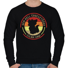 PRINTFASHION Nem kell ébresztőóra, cicám van! - Férfi pulóver - Fekete férfi pulóver, kardigán