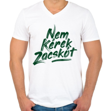 PRINTFASHION nem-kerek-zacskot-paint-darkgreen - Férfi V-nyakú póló - Fehér férfi póló