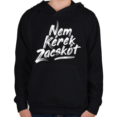 PRINTFASHION nem-kerek-zacskot-paint-white - Gyerek kapucnis pulóver - Fekete