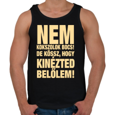 PRINTFASHION Nem kokszolok, de kössz! - Férfi atléta - Fekete